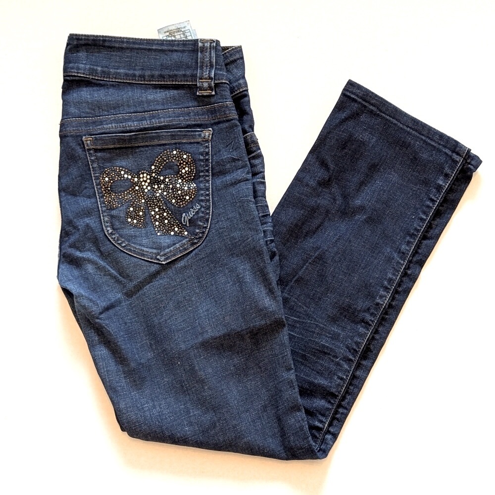 Guess Skinny Jeans Daredevil  Size 30  Rhinestones Bow